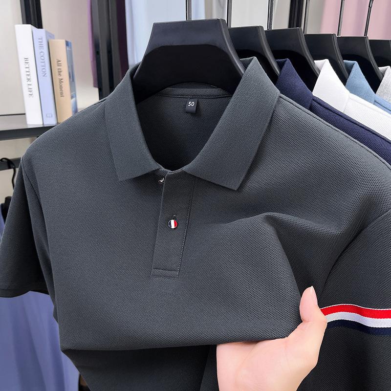 [Hong Kong Goods Withdrawal] Simple And Atmospheric Thin Short-Sleeved Men'S Polo Shirt Business And Leisure Spot