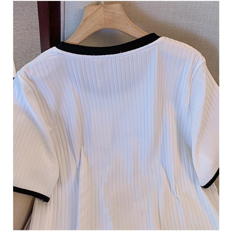 Женская летняя футболка из ледяного шелка больших размеров, топы с короткими рукавами и принтом кота, свободные и тонкие с положительным плечом и круглым вырезом