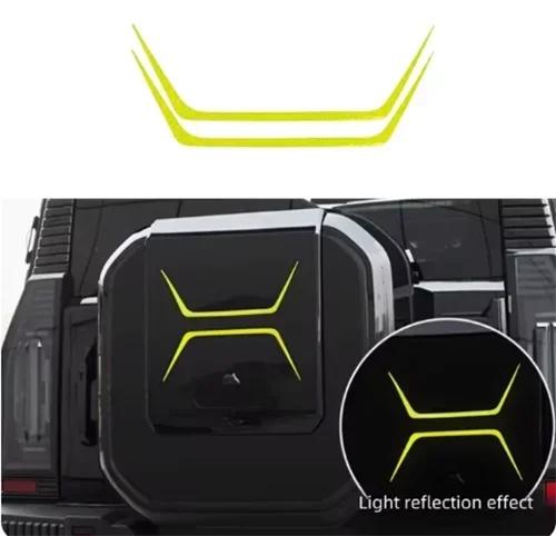 AAXX1 Чехол для запасного колеса автомобиля Предупреждающая наклейка Подходит для Jetour Traveller T2 2023 2024 2025 Аксессуары: Светящаяся наклейка с буквами на решетку автомобиля