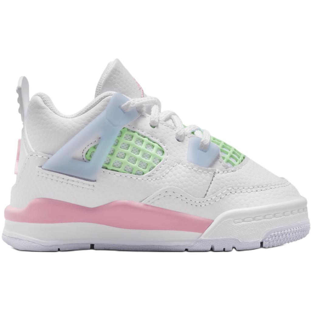 Air Jordan 4 Retro TD День Святого Валентина Детские Кроссовки Белый Средне-Мягкий Розовый Половина Синего IB7070-100