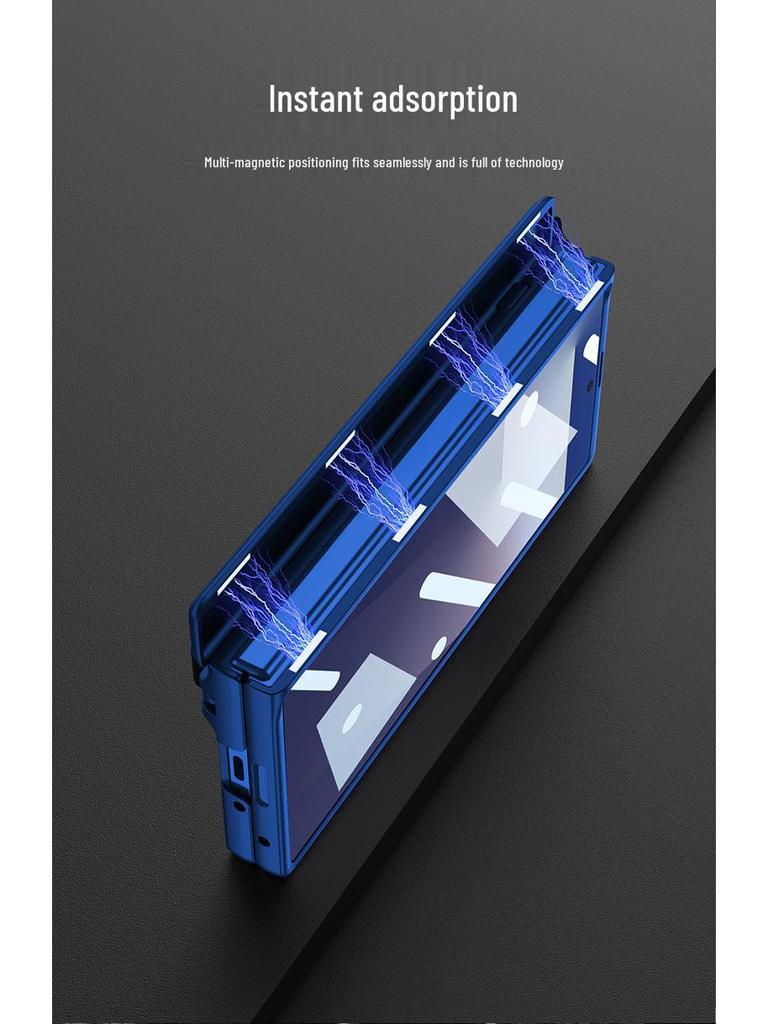 Чехол-подставка с магнитной петлей для Samsung Z Fold7 со слотом для стилуса и защитой от падений