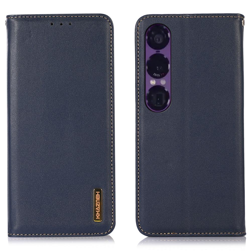 KHAZNEH For Sony Xperia 1 VII Case Wallet Genuine Cow Leather Phone Cover Nappa Texture