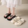 Fashion Women's Summer Fashion Open-Toe Butterfly-Knot Platform Slippers Casual Thick Bottom Beach Slides for Ladies