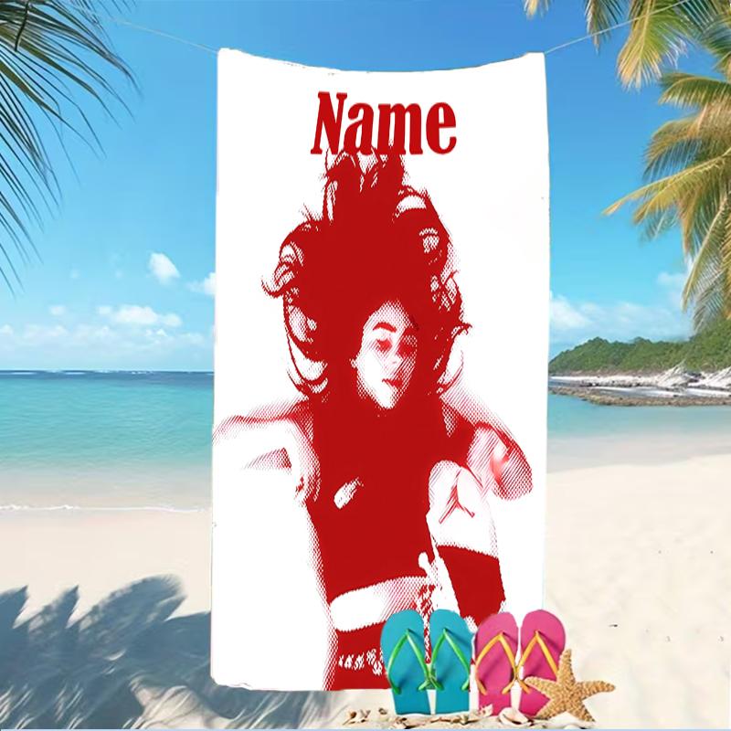Customizable personalized beach towels Billie Eilish themed designs.Suitable for the beach, yoga, sports;ideal as beach accessories