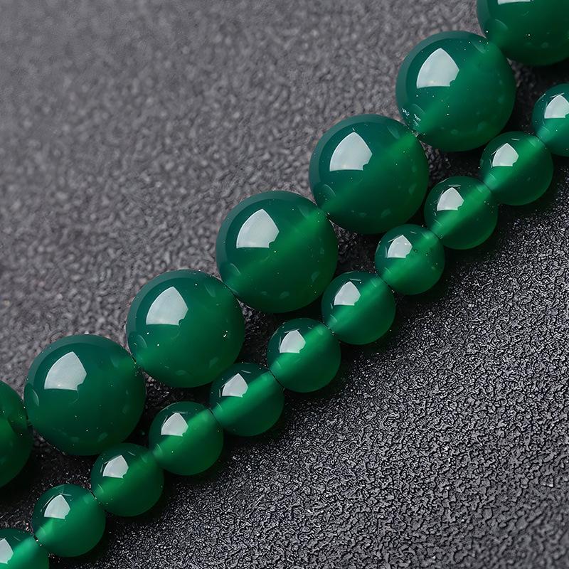Натуральные необработанные бусины из зеленого агата для изготовления украшений своими руками - Круглые бусины ручной работы
