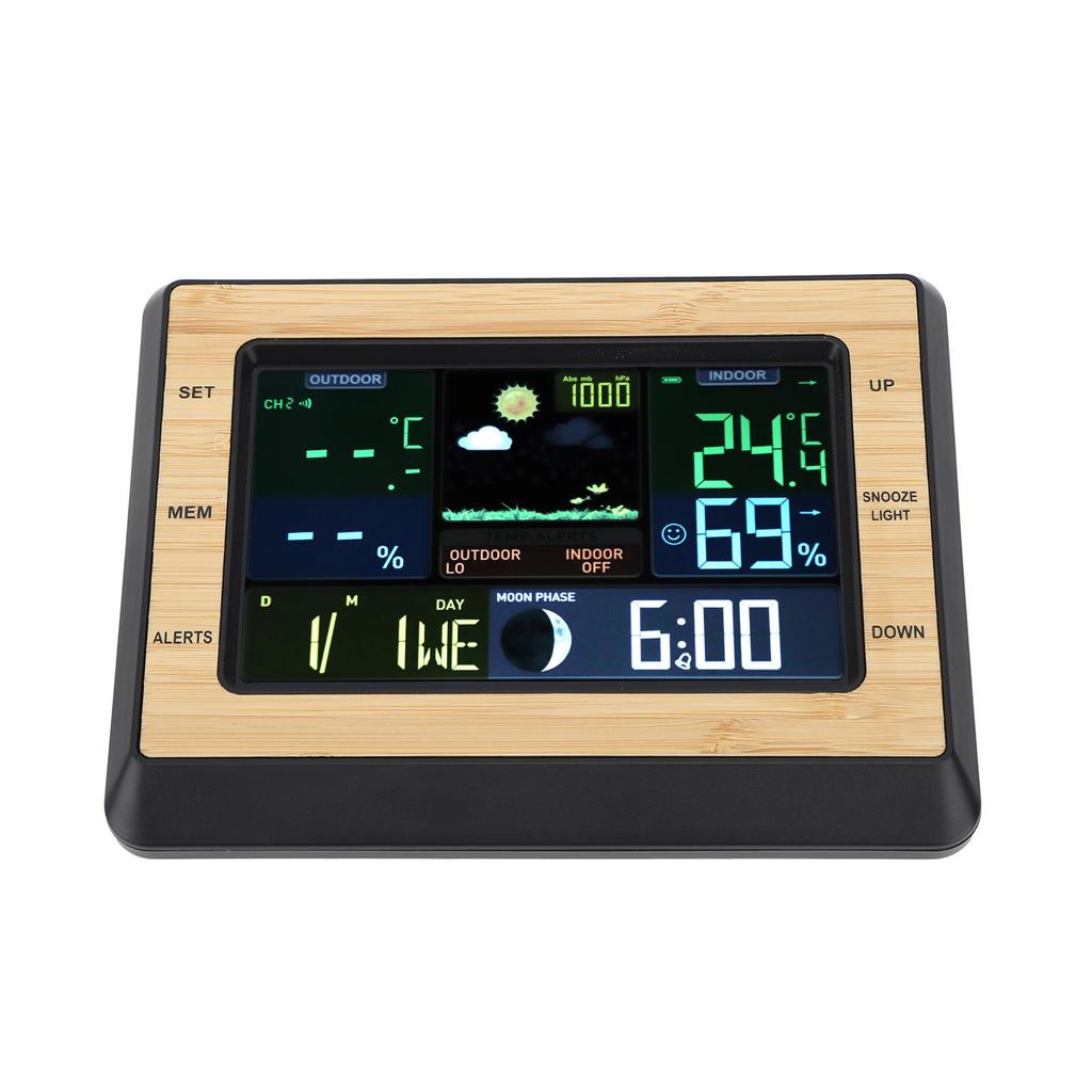 Прогноз погоды Станция Часы Беспроводной Внутренний Уличный Цветной Дисплей Метеорологический Монитор Термометр