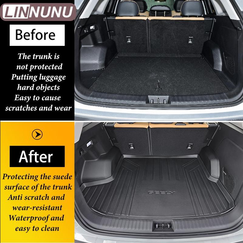 LINNUNU Trunk Mat Fit for GEELY Starray Boyue L Atlas II 2023 2024 All-Weather Black TPE Rear Trunk Pad Cargo Liner Floor Mat