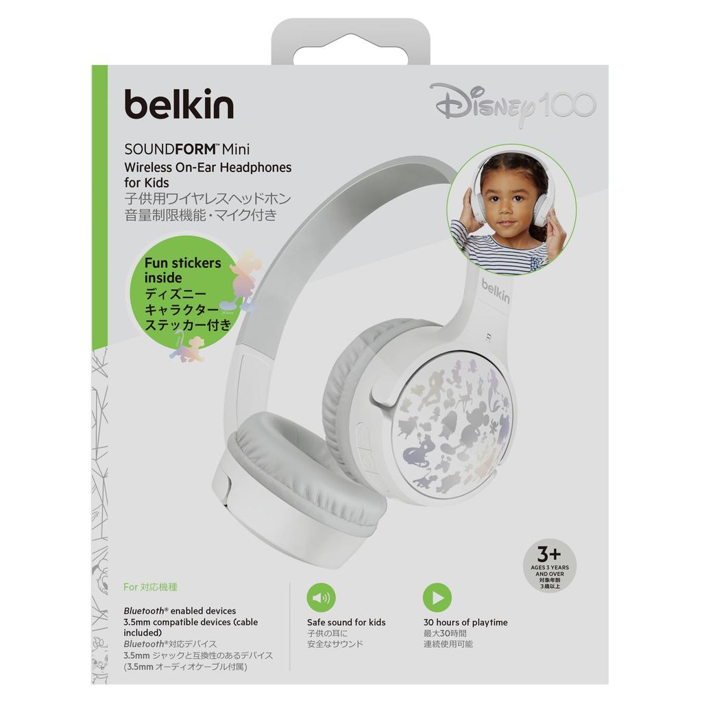 100th Belkin Wireless Headphones Headset Equipped with Call Volume Limiting Voice Chat Microphone Up to 30 Hours of Continuous Bluetooth Supports