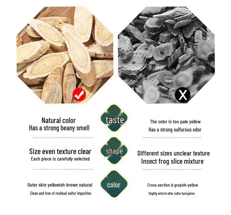 Настоящий дикий астрагал ганьсуский 500 г - Премиальный китайский травяной лекарственный препарат в ломтиках для супа и настоя