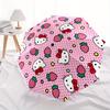 1pc Hello Kitty Strawberry Pattern Umbrella with Plastic Handle,Suitable for All Seasons Home Travel Outdoor UmbrellaSanlio061