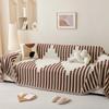 Chenille Universal Sofa Blanket Classic Stripe Sofas Covers with Tassel All-inclusive Couch Throw Towel Camping Picnic Blankets