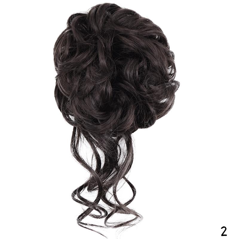 Synthetic Hair Bun Extensions Messy Curly Chignon Blonde Brown Donut Elastic Chignon for Women