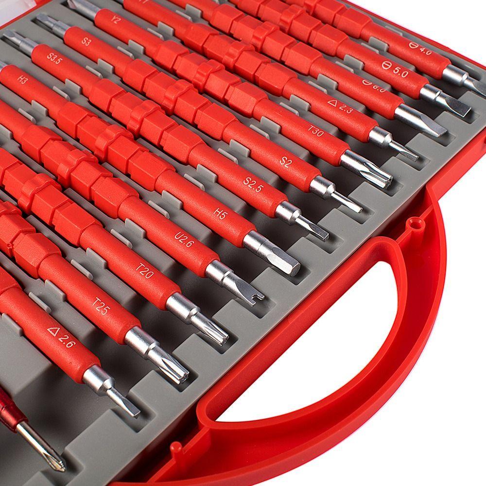 Изолированный набор отверток 26 в 1 Магнитный 1000В Насадки для отвертки с индикатором напряжения Многофункциональная ручная отвертка