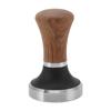 Coffee Tamper Stainless Steel Flat Bottom Coffee Hand Tamping Tool with Wooden Handle 53mm/2.1in