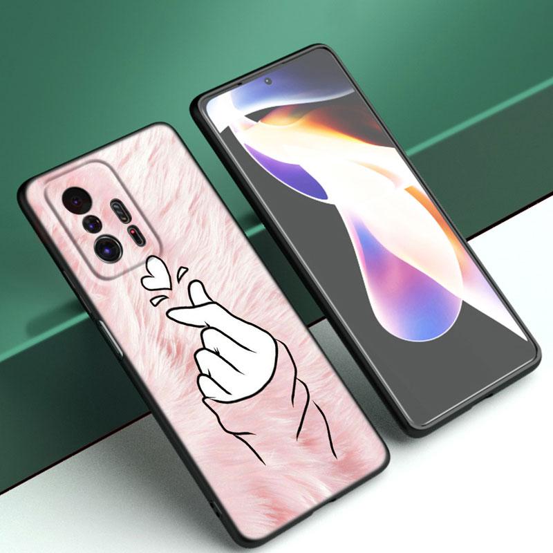 Чехол для телефона Kpop Love On The Finger для Xiaomi Mi A2 8 9 SE Note 10 10T 11 12 Lite 9T 11T 12S 12T Pro A3 6X 12X, черный чехол из ТПУ