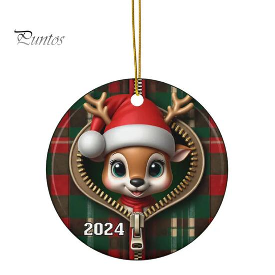 Рождественский подвесной орнамент, плоский акриловый Санта-Клаус, молния, украшение, праздничный кулон для рождественской елки, декор для зимней вечеринки