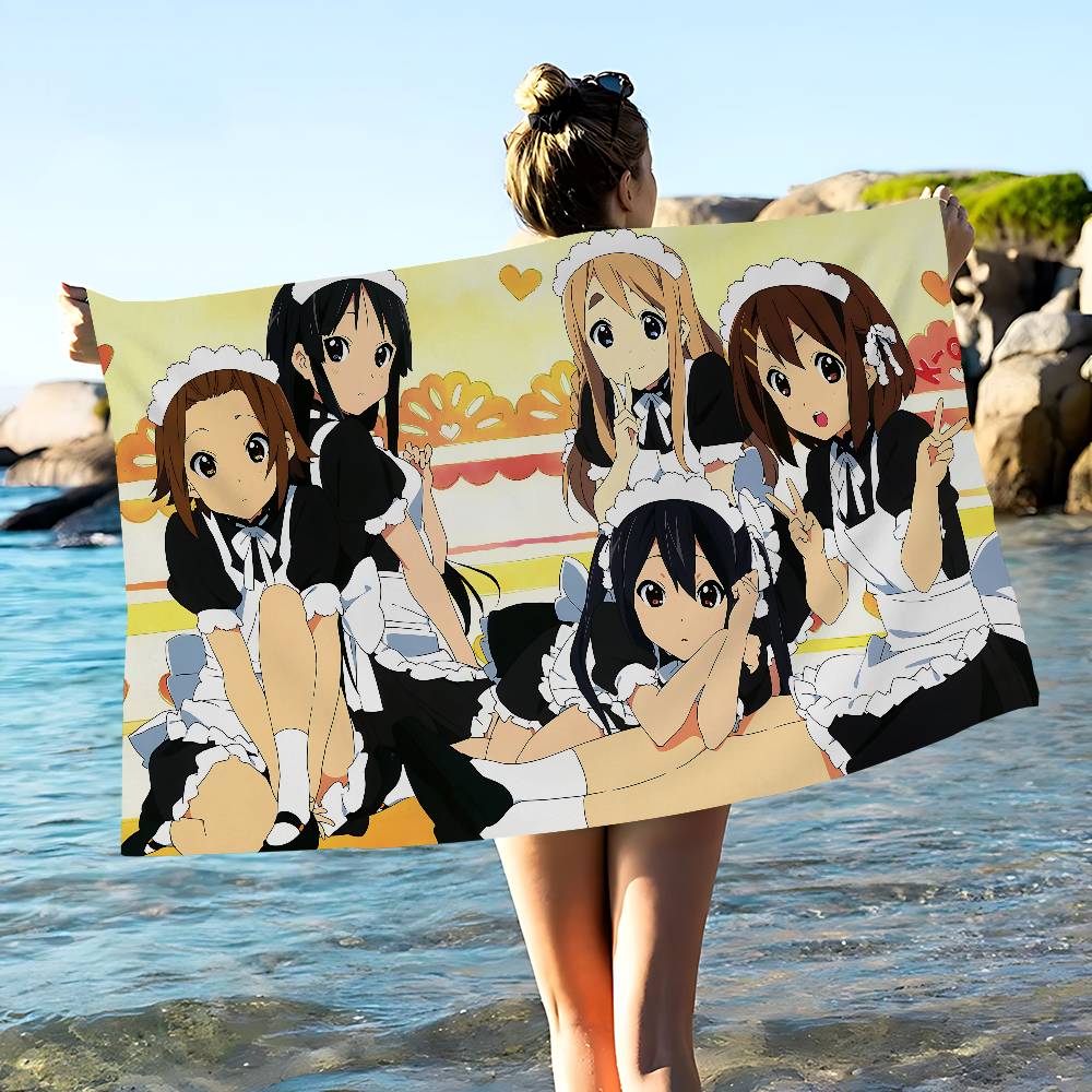 Аниме K-On Микрофибра Печатное Пляжное Полотенце Горный Туризм Йога Пляж Плавание Бег Впитывающее Мягкое Полотенце