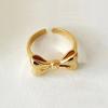 Bow Ring, Women's Simple Niche Design, Plain Ring Ring, Sweet, Small and Fresh Opening, Adjustable Index Finger Ring