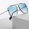 Square Frame Men Women Sunglasses Gradient Color Metal Frame Driving Glasses Outdoor Fashion Accessories Sun Glasses EMA