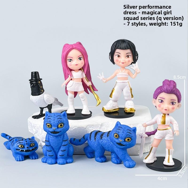 K-Pop Новая группа девушек-охотниц на демонов Мужская группа Фигурка Модель Слепая коробка Tide Play Кукла Украшение