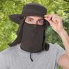 Outdoor UV Protection Fisherman Hat with Detachable Face Mask