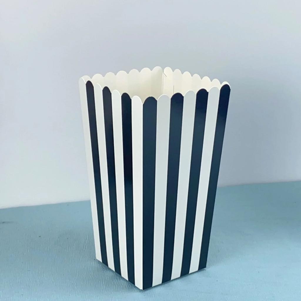 12/24 шт. ведер для попкорна, полосатые сумки, контейнеры для закусок на детский праздник, дни рождения, вечеринки, подарочные коробки для попкорна
