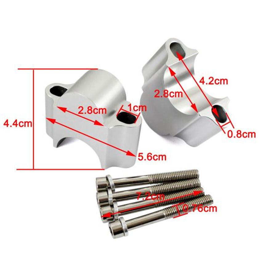 2 Pcs 28mm CNC Black Motorcycle ATV Scooter 1 1/8" Handlebar Riser Clamp Mount