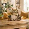 Creative Holiday Room Decor Wooden Fairy Door Decor, 2D Gnome Elf Ornament, Bunny Mushroom Hand Indoor Display Ornaments Painted Wood