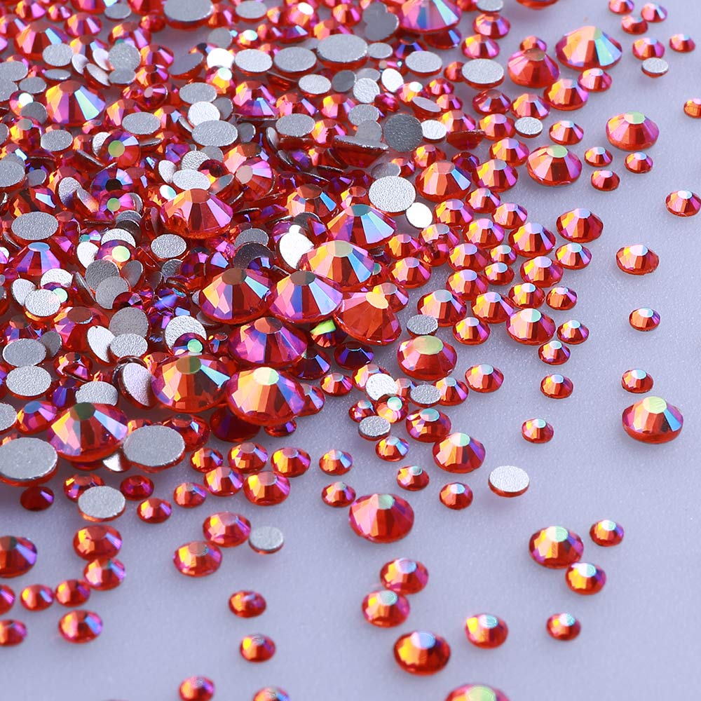 High Quality Rhinestone Non Hotfix Bulk Transparent Crystal AB Glass Rhinestones Mixed Sizes