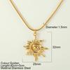 Stainless Steel Pendant Necklace for Women Spring Buckle Chain Sun Pendants Women's Stainless Steel Zircon Birthday Gift Trend