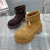 Новые китайские 2025 зимние новые популярные ботинки Мартин универсальные на толстой подошве с толстым бархатом большие хлопковые туфли модные зимние ботинки женские