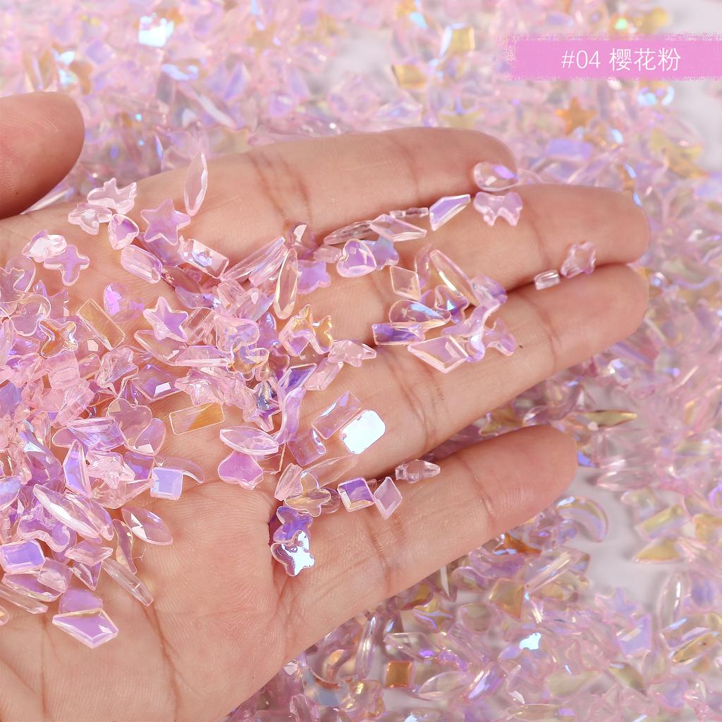 Теплый эльф, тот же смешанный прозрачный бриллиант особой формы Aurora, украшения для дизайна ногтей, бриллиант с плоским дном для дизайна ногтей, стеклянные стразы.