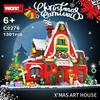 WOMA TOY C0276 Kids Plastic Xmas Snow Christmas Scene House Building Block Construction Toy