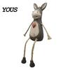 Modern Interior Decoration Pieces Rustic Donkey Shelf Sitter Figurine, Hanging Leg Farm Animal Statue, Elegant Table Decorations for Office