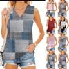 Ayollar V-bo'yinli Moda Kundalik Gul Bosmali Yozgi Jilet Top