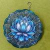 Lotus Wind Chime. 10-inch Metal for Garden, Porch, Patio & Holidays. No Power Needed.
