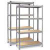 Regał Metalowy Magazynowy Zestaw 2 Szt 174 X 80 X 40 Cm Plonos Pl-701