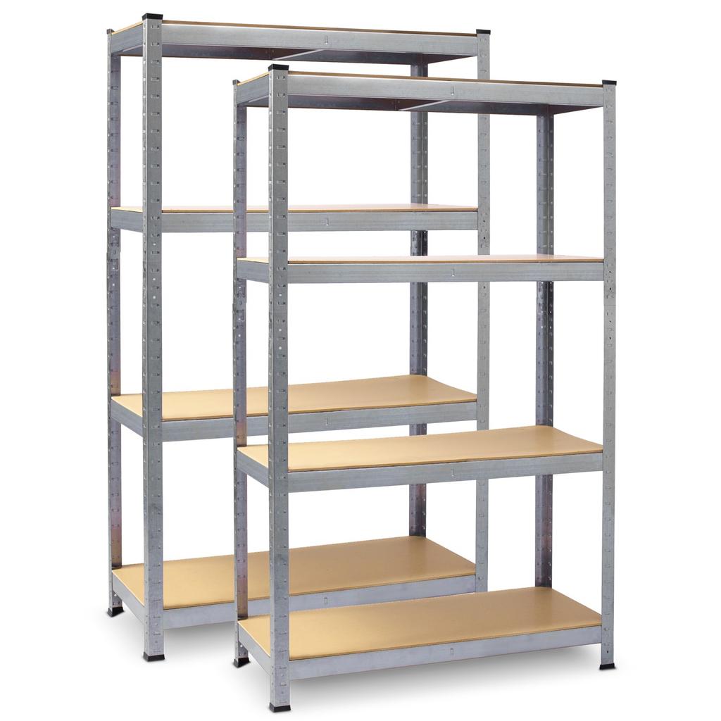 Regał Metalowy Magazynowy Zestaw 2 Szt 174 X 80 X 40 Cm Plonos Pl-701