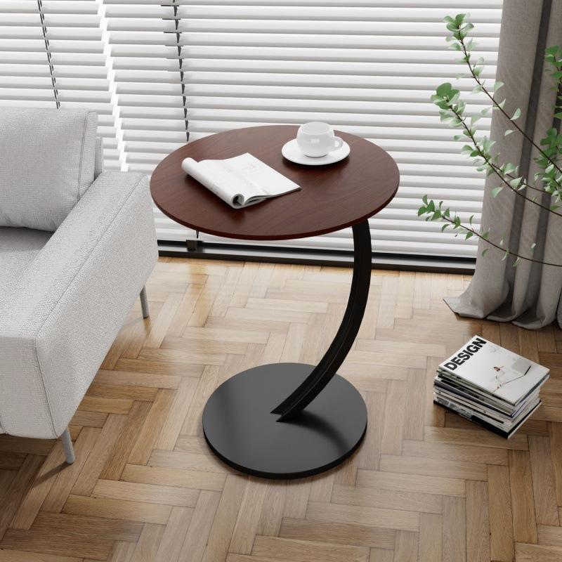 Round Side Table–Mini Coffee Table for Living Room,Bedroom Nightstand&Sofa Side Table,Compact Corner Table for Small Space