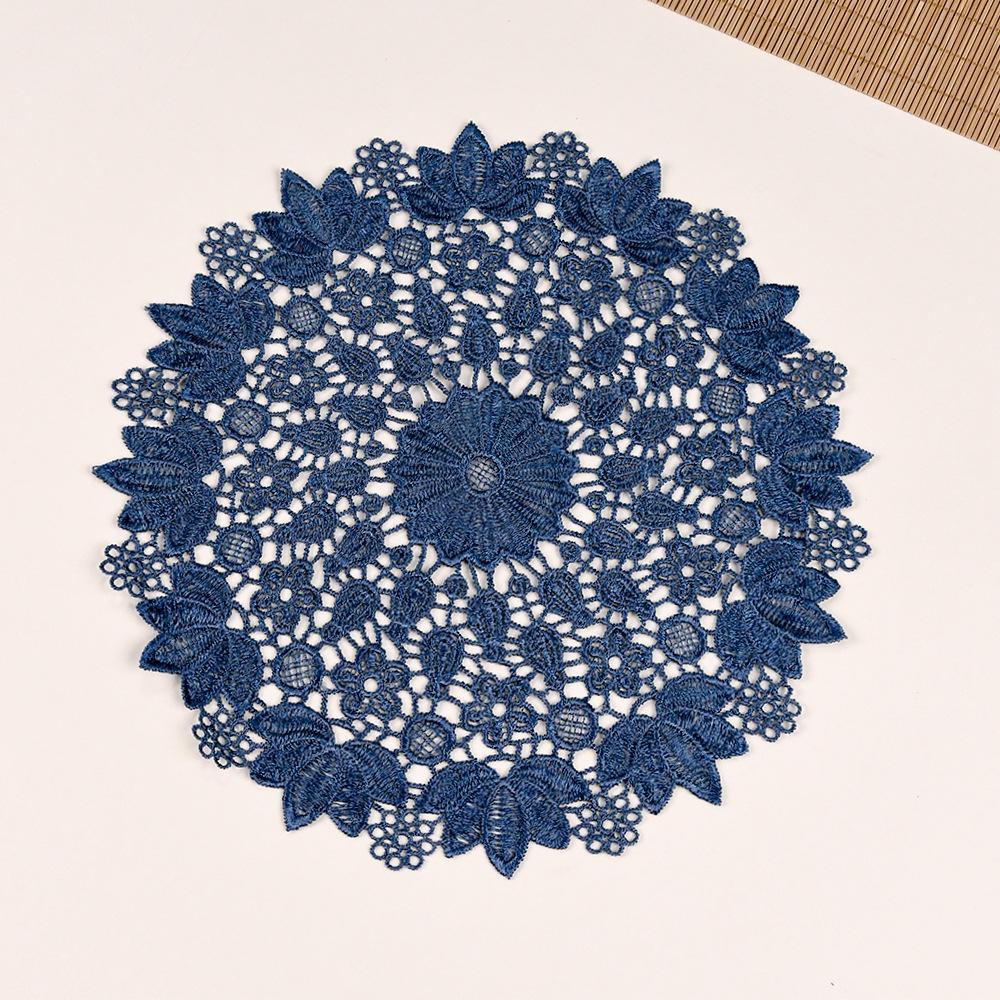 Этнический стиль Вышитая Нескользящая Круглая Подставка и Декоративная Настольная Салфетка