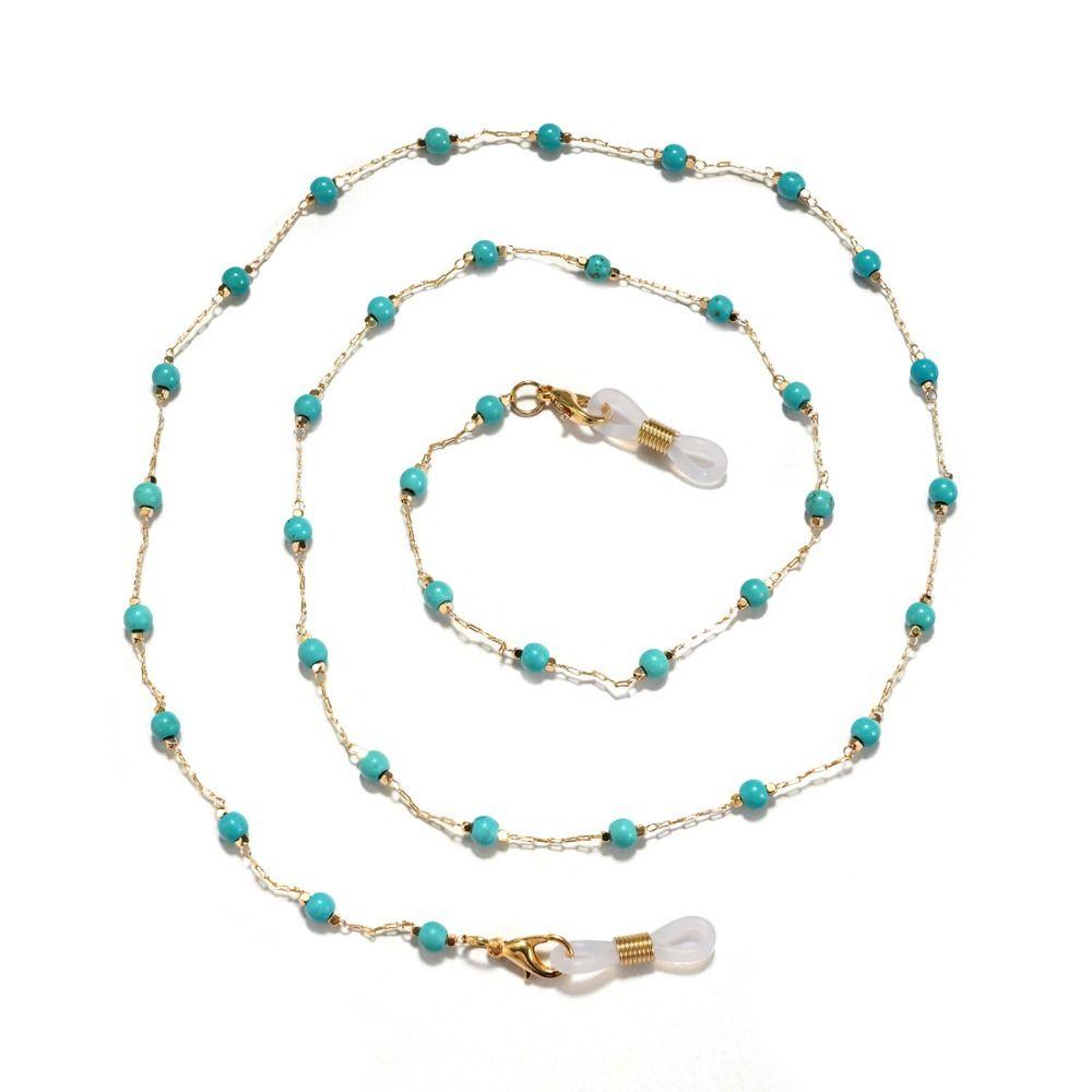 Turquoise Eyeglass Holder Necklace Anti-Lost Eyeglass Lanyard  Sunglasses Decoration