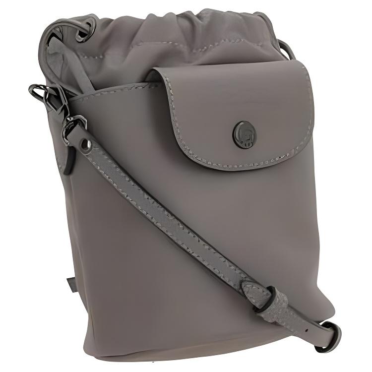 Longchamp Adjustable Shoulder Strap Leather Shoulder Bag Unisex Shoulder Bag Dark-Silver 10317987P55
