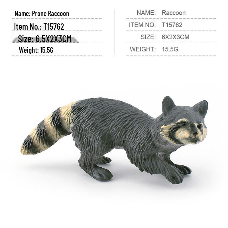 Handcrafted Raccoon Figurine: Miniature Mammal Model for Children's Science Education