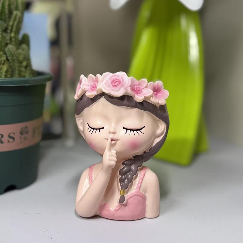 1/4 шт. Милый сказочный цветочный горшок, полимерная фигурка, кашпо, цветочный горшок для растений, полимерное украшение для декора рабочего стола, дома, офиса