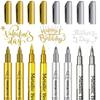 2 шт., кисть золотого, серебряного цвета, металлические маркеры, маркер для перманентной краски для наскальной живописи, керамическое стекло, принадлежности для рисования своими руками