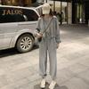 3 Pcs/Set Women Fall Tracksuit Sleeveless Vest Hooded Long Sleeve Zip Up Coat Elastic Waist Ankle Banded Trousers Daily Wear Sport Outfit
