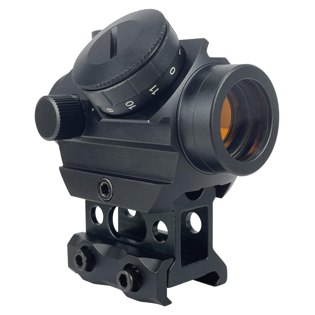 Sutekus 2MOA Red Dot Sight Dot Sight 20mm Rail Compatible 11 Level Dimming Micro Type Survival Game Sight Replica High Mount Included Batteries