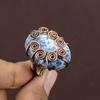Дендритовый Опал Ручной Работы Медная Проволока Оплетка Ювелирное Кольцо Размер 7 B8h09