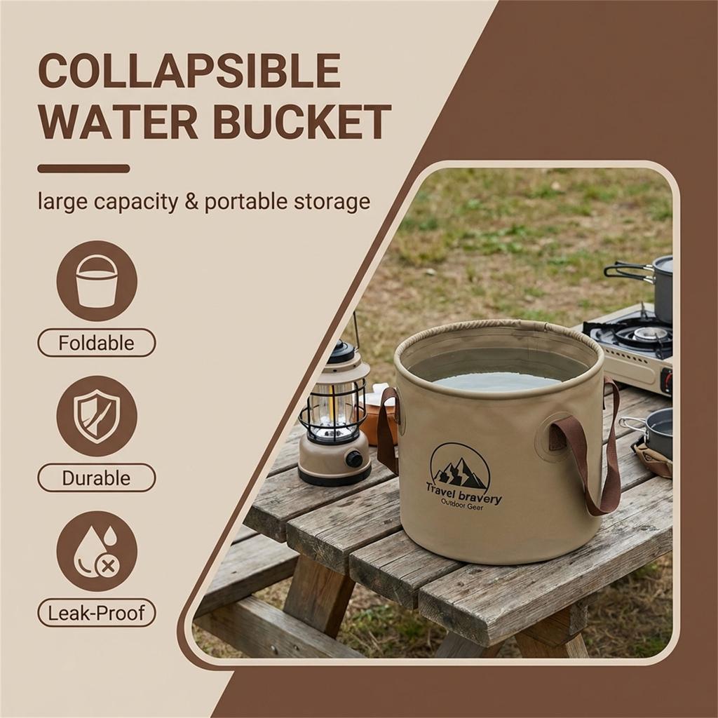 Collapsible Water Bucket Large Capacity Portable Storage For Camping Car Emergency Use