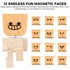 Ручная деревянная качающаяся фигурка с 12 сменными магнитными лицами и пружинными ножками - Акцент для снятия стресса, домашний декор для офисного стола, приборной панели автомобиля